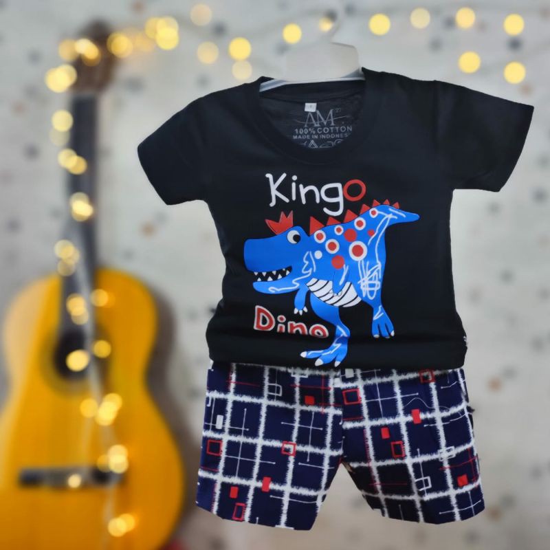 Setelan Anak Laki-laki Fullprint &quot;DINO KINGO&quot; Size 3 bulan-8 tahun merk. AM27