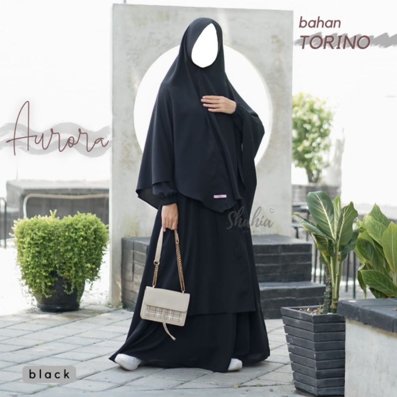 Gamis Aurora set by Shahia - Gamis Layer set Khimar Jumbo free cadar tali