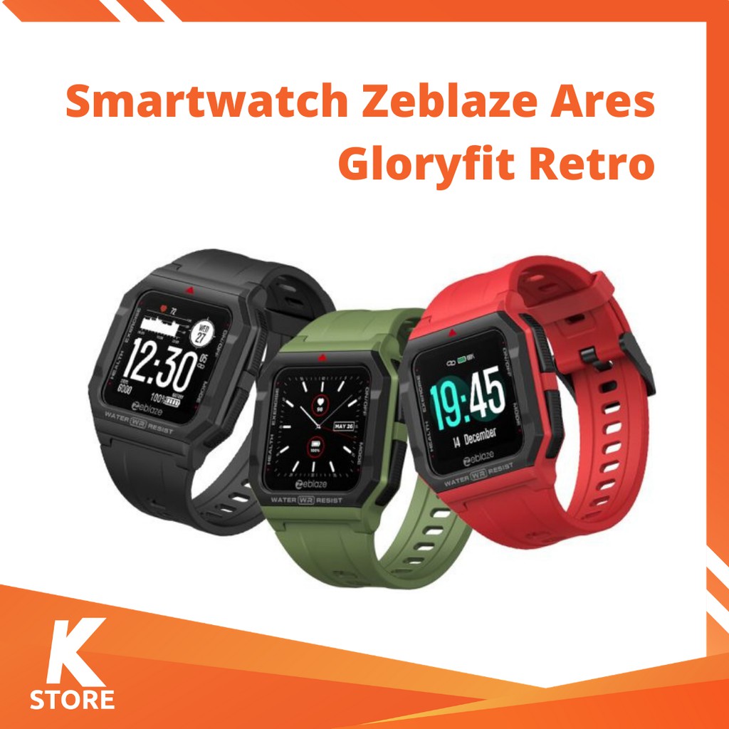 Smartwatch Zeblaze Ares Gloryfit Retro With Health & Fitness Tracking BLACK Jam Tangan Zeblaze Ares