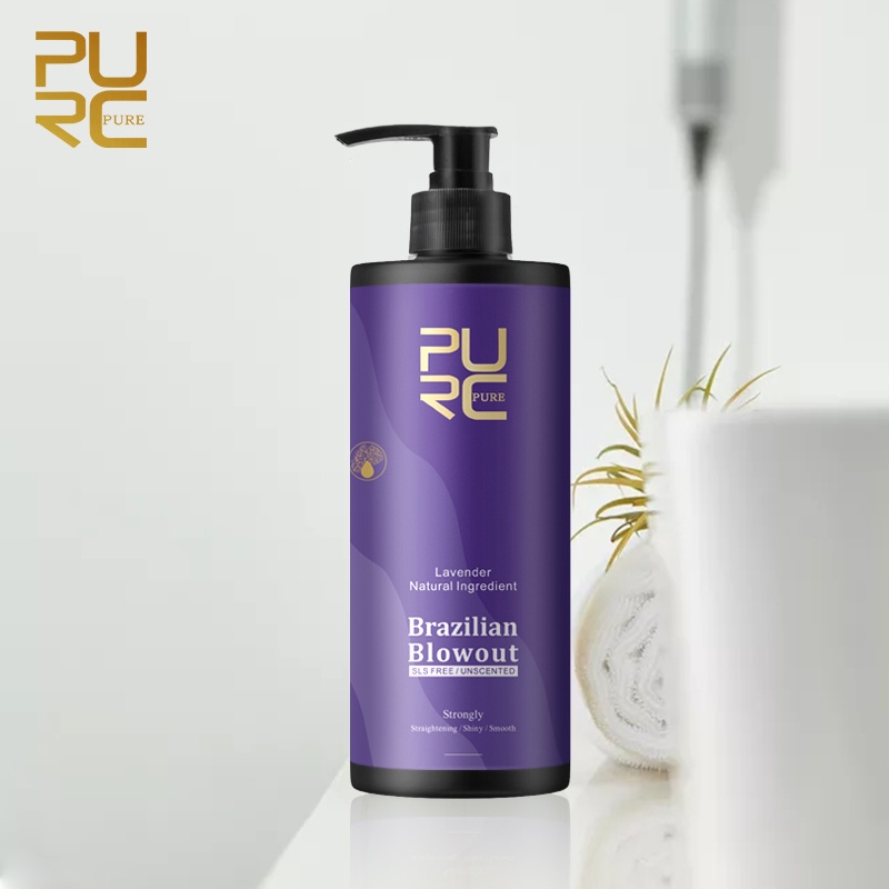 (BISA COD) KERATIN TREATMENT PURC 12% BRAZILIAN BLOW OUT LAVENDER 1000ml