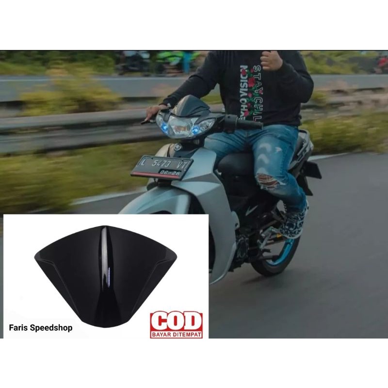 Visor yamaha vega r lama vega r old bahan tebal hitam kilap plus lem 3m double tape pnp