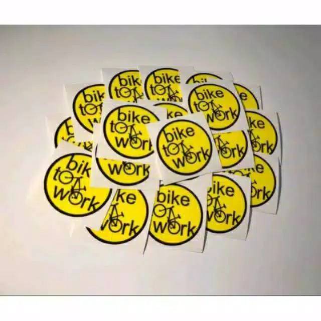 

Stiker Decal bike to work diameter 7 cm
