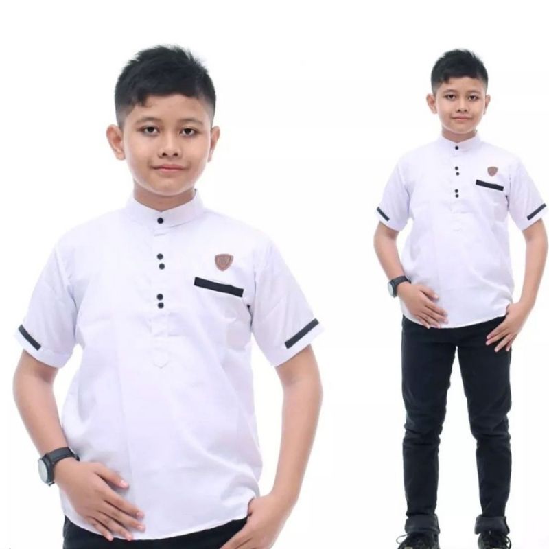 Koko kurta  anak lengan pendek bahan toyobo fodu