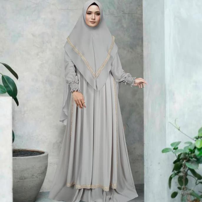 GAMIS PREMIUM HUMAIRA GREY SYARI BAJU MUSLIM EXCLUSIVE TERBARU ORI GLM