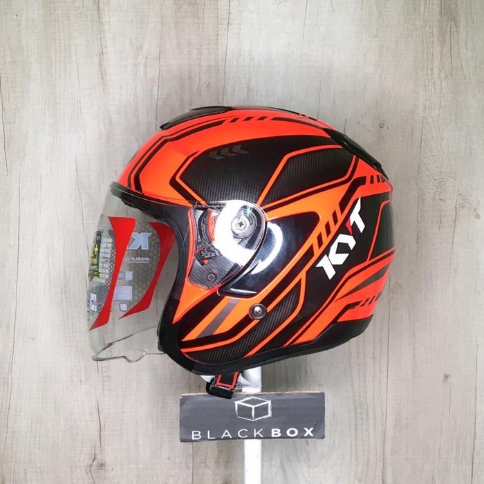 KYT Kyoto Super Fluo Carbonized Carbon Red Fluo