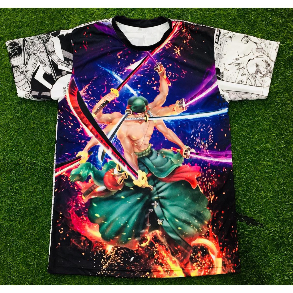 Tshirt Roronoa Zoro Swordsman Battle Anime One Piece Manga Dryfit