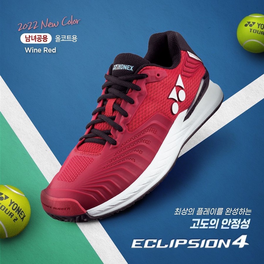 Sepatu Tenis Yonex Power Cushion Eclipsion 4 Red 2022 Yonex Tennis Shoe Original