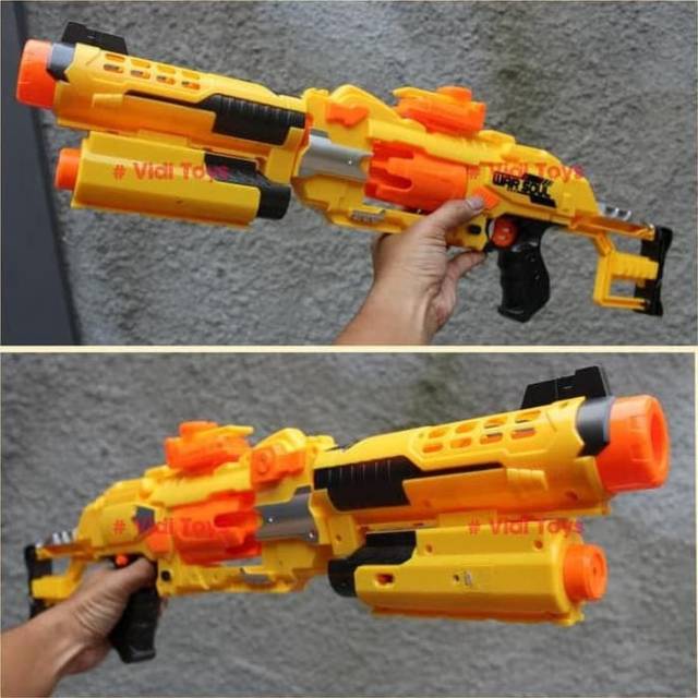 Mainan Soft Bullet X Gun Baterai - Senapan Nerf Tembakan Anak Edukatif