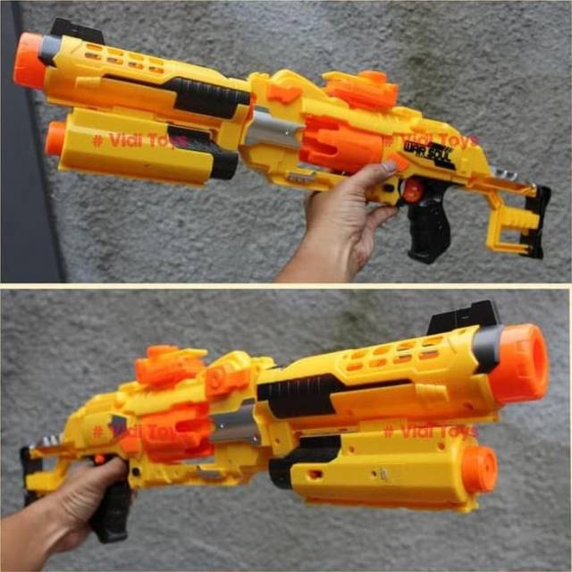 Mainan Soft Bullet X Gun Baterai - Senapan Nerf Tembakan Anak Edukatif