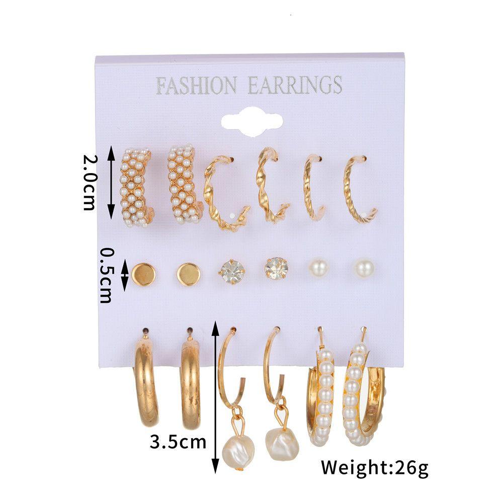 Lily Metal Ear Studs Trendy Wanita Cincin Telinga Mutiara Eropa