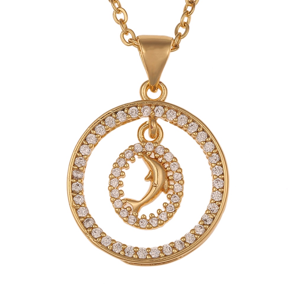 Eropa dan Amerika ins gaya dingin tembaga berlapis emas ornamen pribadi smart hewan liontin niche se