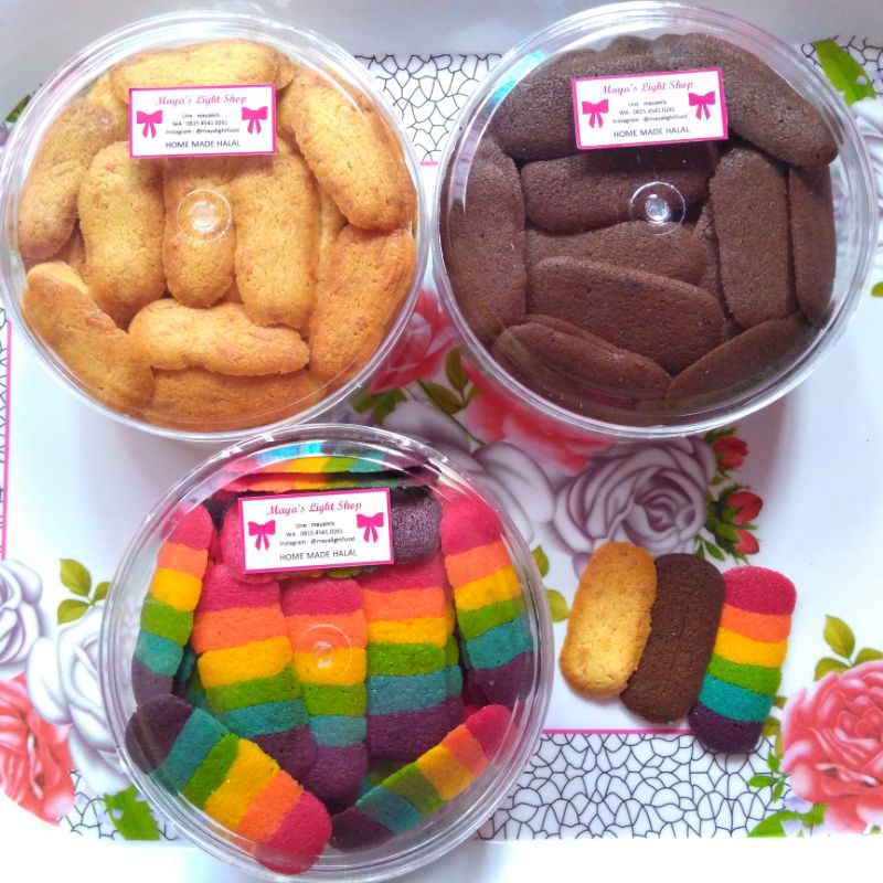 Lidah kucing rainbow original keju coklat kuker kue kering murah lebaran halal hampers cookies