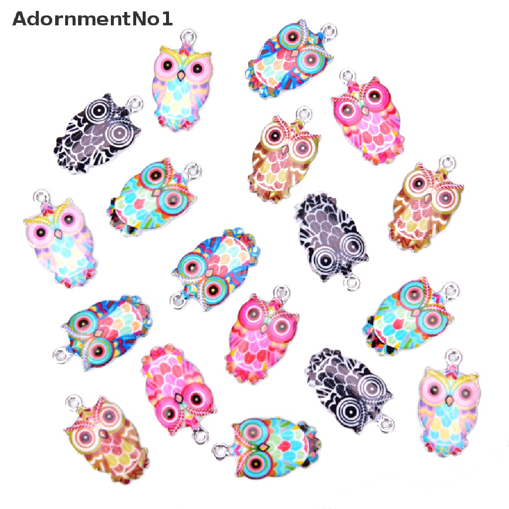 (AdornmentNo1) 2 / 6Pcs / Set Liontin Enamel Bentuk Burung Hantu Bahan Alloy Untuk Kerajinan Tangan DIY Charms