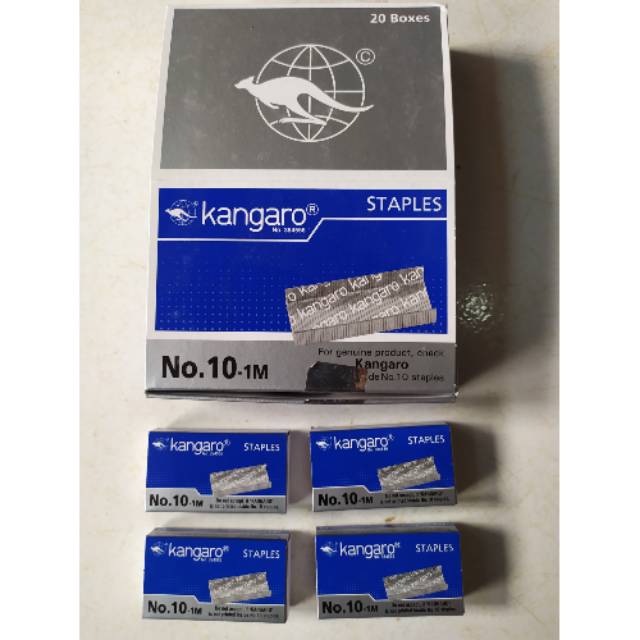 

isi hekter/isi staples dari kangaro kuat tidak lemas best quality NO.10/1.kotak isi 20.keping