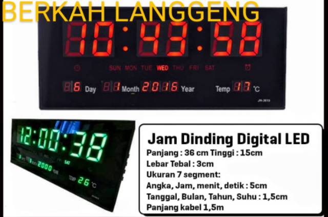 JAM LED DINDING MEJA DIGITAL FLAT XY3615 PROMO STOK TERBATAS!!