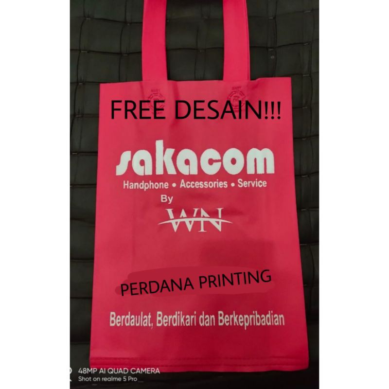 

TAS SPUNBOND/GOODIE BAG UK. 25x35x8 + SABLON ( FREE DESAIN!!! )
