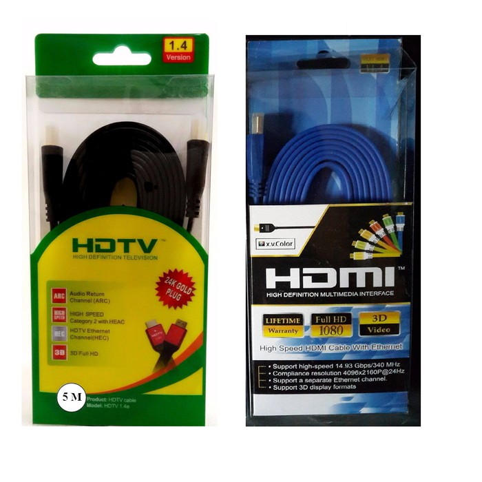 Kabel HDMI 5 Meter Gold Flat / Kabel HDMI 5 M FLAT HIGH QUALITY