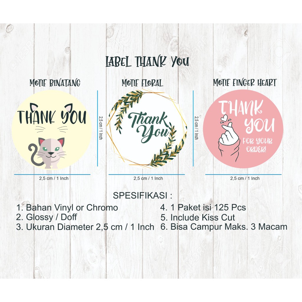 

Stiker Label Thank You Terima kasih bisa campur 3 macam