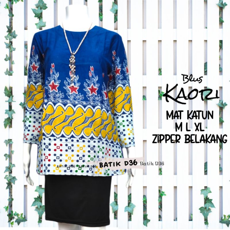 Blus Blouse katun batik murah kekinian modern atasan baju wanita remaja abg kerja cantik santai Kaori