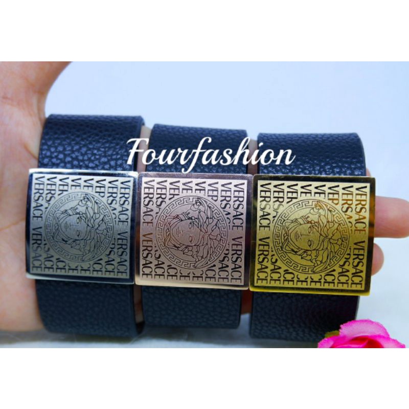 Fourfashion Gelang Tangan Gesper Kulit Motif Versece Premium 3CM