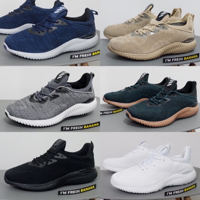 adidas running alphabounce trainers in off white