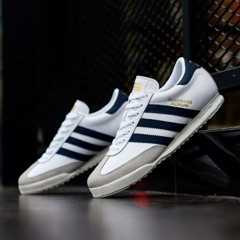 SEPATU CASUAL ADIDAS BECKENBAUER WHITE NAVY ORIGINAL