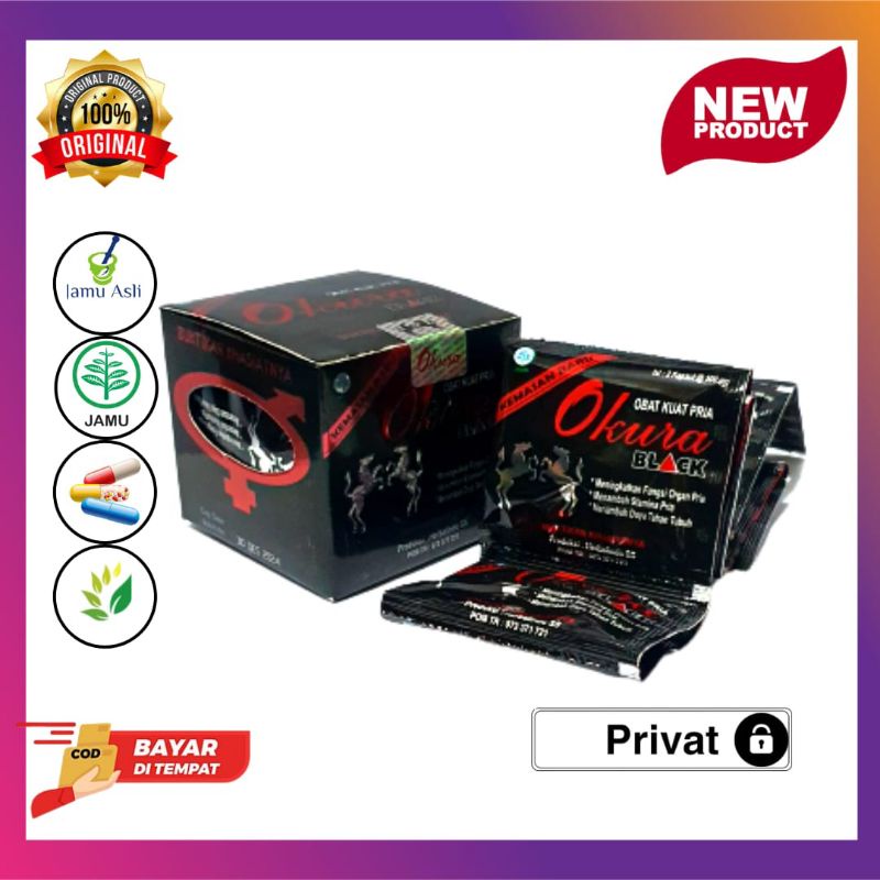 Paket 1 Box 10 Chaset Kapsul Okura Black Original Stamina Pria