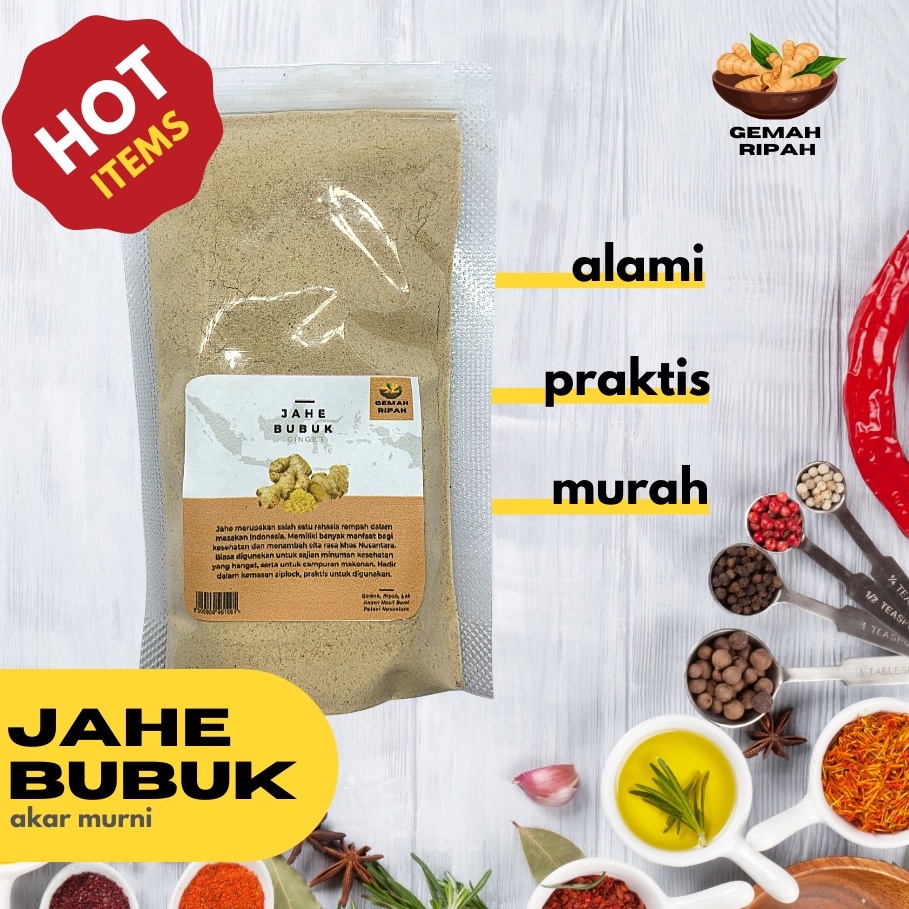 

Rempah Jahe Putih Emprit Bubuk Murni Tanpa Gula Segar Bumbu Dapur Kering Organik Herbal Jamu Asli