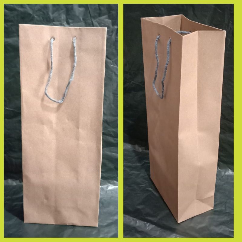 

12pcs tas kertas paperbag botol/tumbler polos