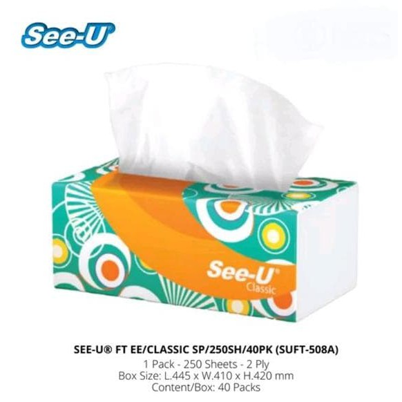 Tisu see-U see U facial tissue 250 sheet's !!!