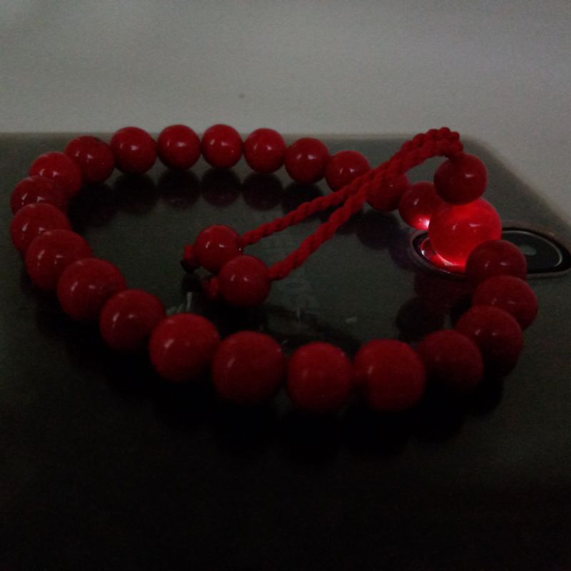 GELANG BATU MARJAN MERAH ORIGINAL, BATU KARANG LAUT PILHAN BERKUALITAS