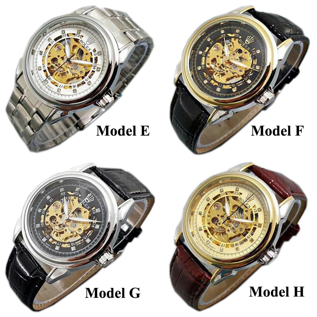 Promo Hanya Hari Ini Jam Tangan Rolex Skeleton Diamond Automatic Mesin Transparan LIMITED EDITION