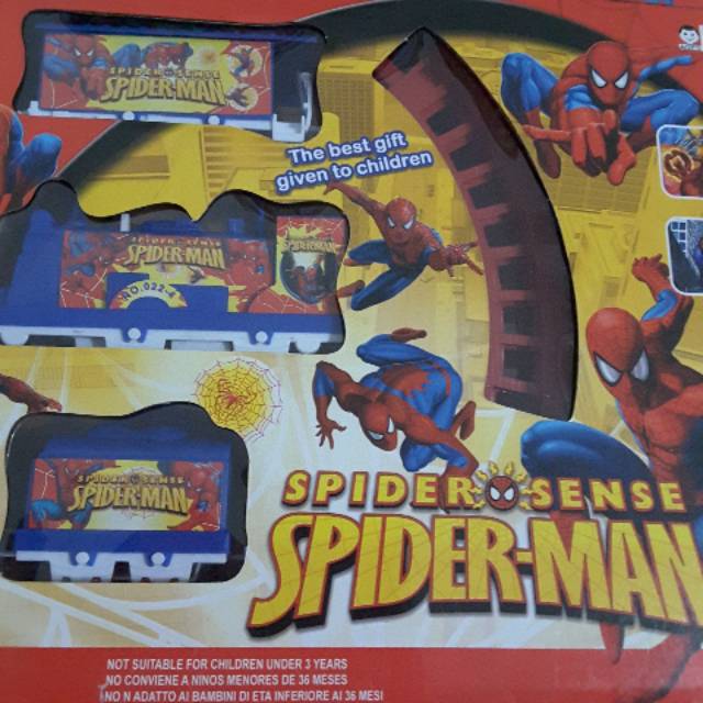 SPIDERMAN SUPERHEROES Kereta Api Lokomotif Gerbong Mainan Anak Pakai Baterei GARANSI TERMURAH SALE