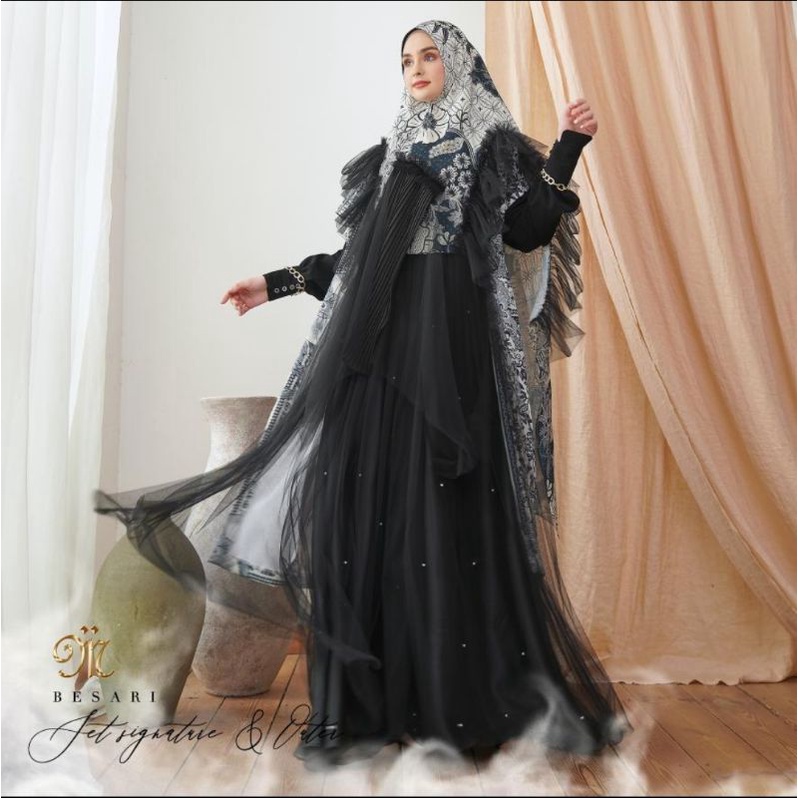 SET GAMIS SYARI MAGDARA ORI TERBARU SET DAN KHIMAR LEKHA RABHYA BESARI MUSLIMAH UNIK
