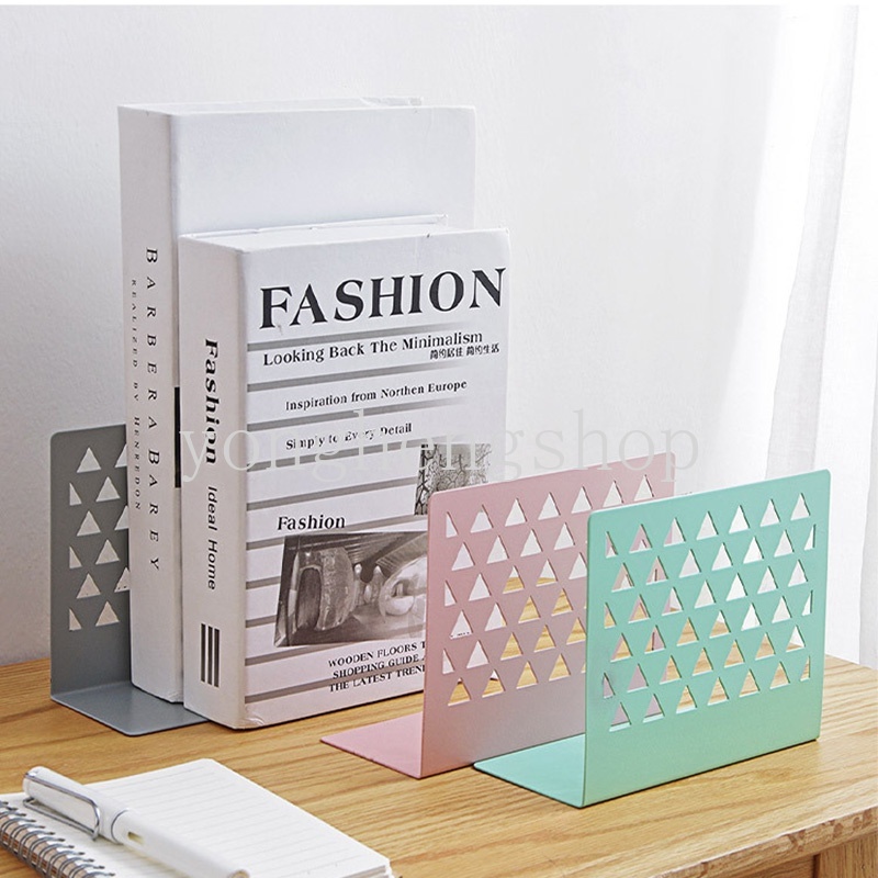 1pc Stand Holder Buku Bahan Besi Desain Hollow Gaya Nordicsimplepelajar Untuk Meja Kantor