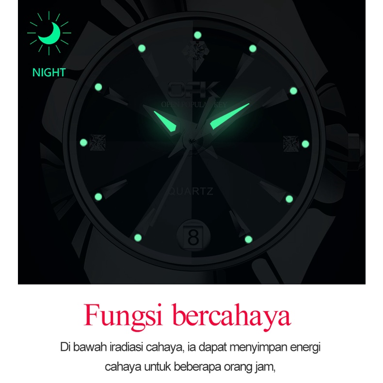 OPK Jam Tangan Wanita Anti Air Original Branded Cewek Anti Air  Kuarsa Stainless Steel Rantai Terbaru 2024 Model 8105-6