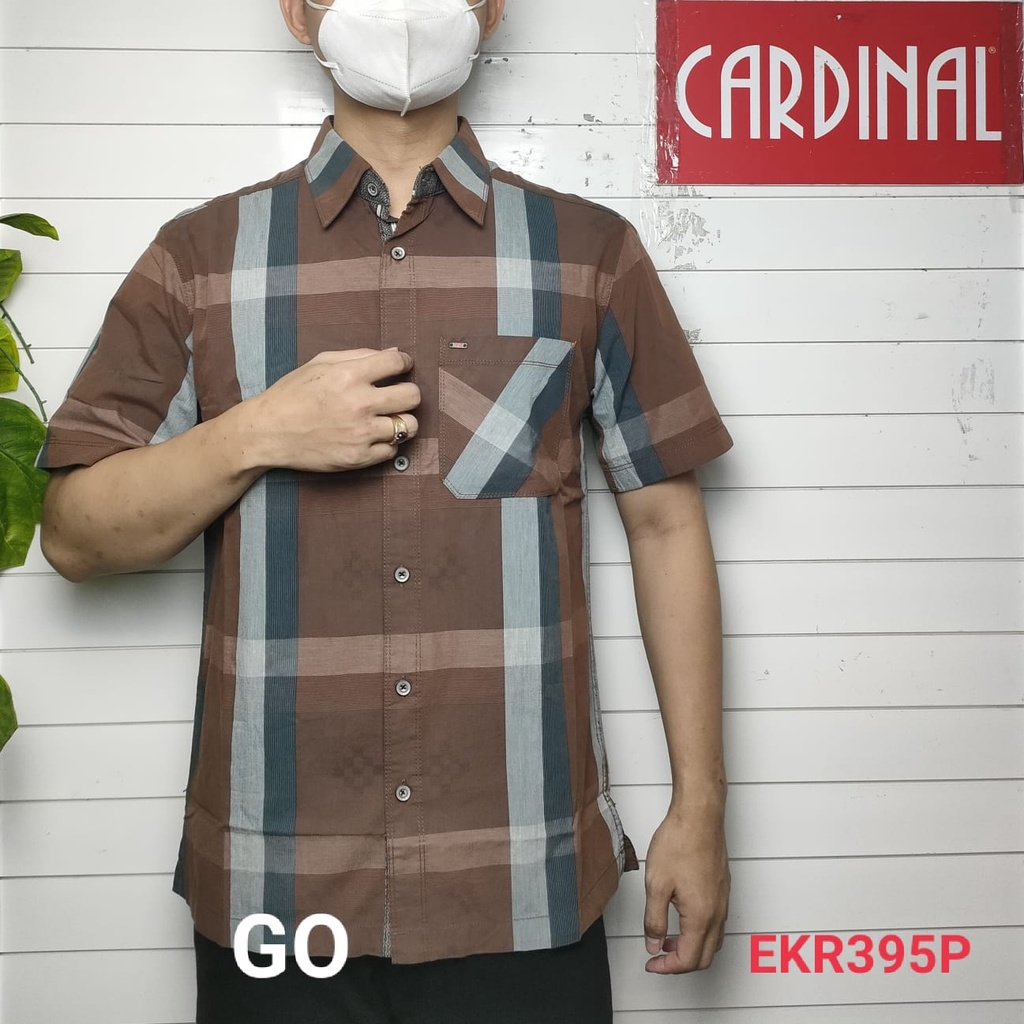 gof CKR CARDINAL KEMEJA CASUAL Pakaian Atasan Pria Kemeja Reguler Hem Casual Santai Lengan Pendek