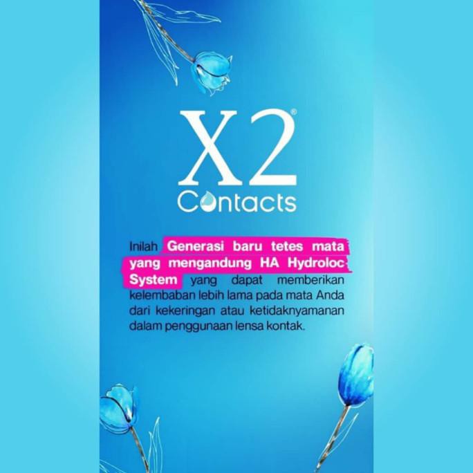 X2 CONTACTS MOISTURISING AND COMFORT DROPS Tetes air soflen mata kering sensitif x2 air softlens