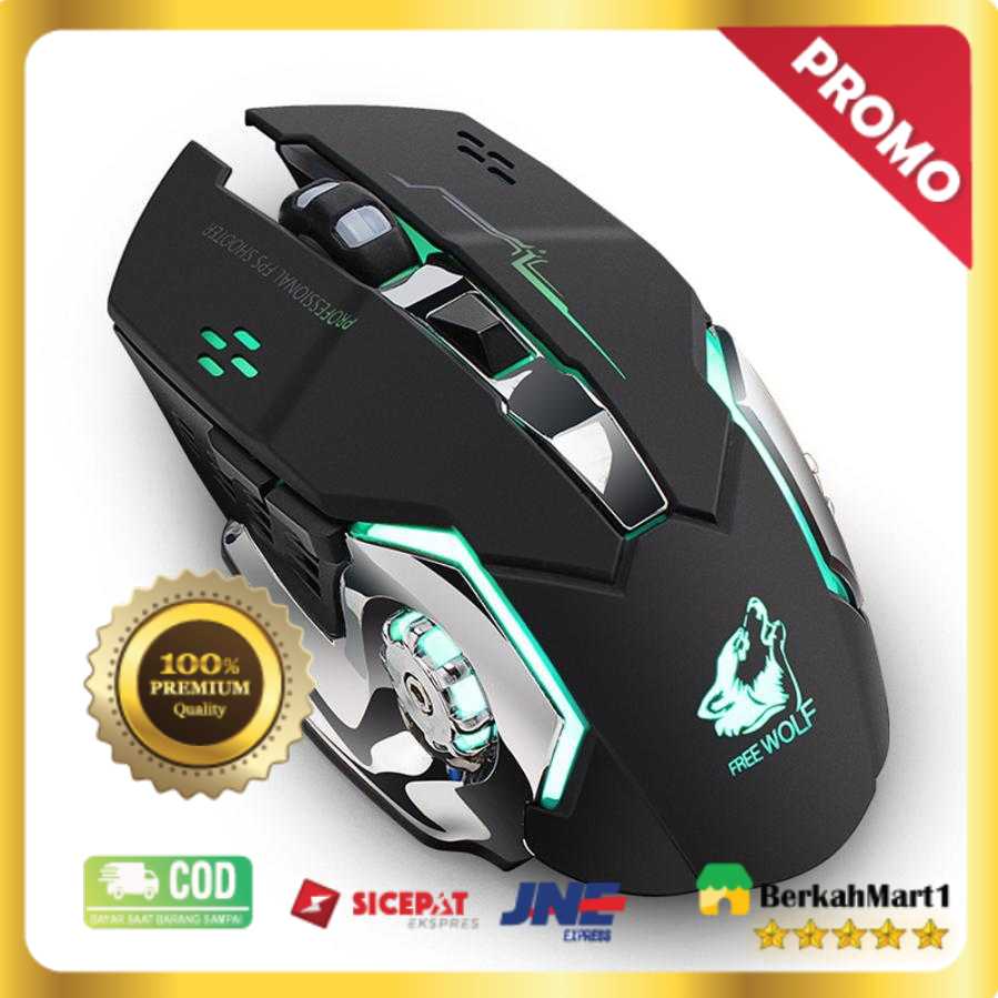 Free Wolf Wireless Gaming Mouse LED Light 1800 DPI - X8