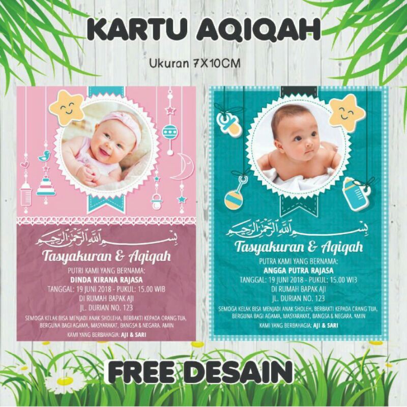 

KARTU AQIQAH TASYAKURAN AQIQAH UK 7X10CM