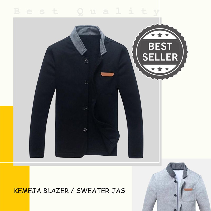 Justrue Kemeja Blazer Pria Sweater Jas Kasual Cowo Murah