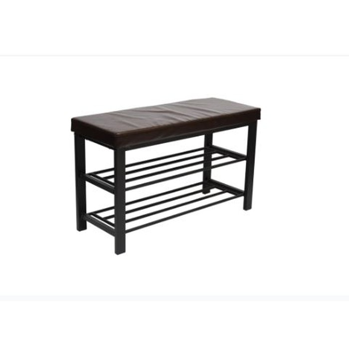 Jual Bangku Dgn Tempat Rak Sepatu Bench Shoe Rack 2 Tier 81x32x50cm Black Murah Shopee Indonesia