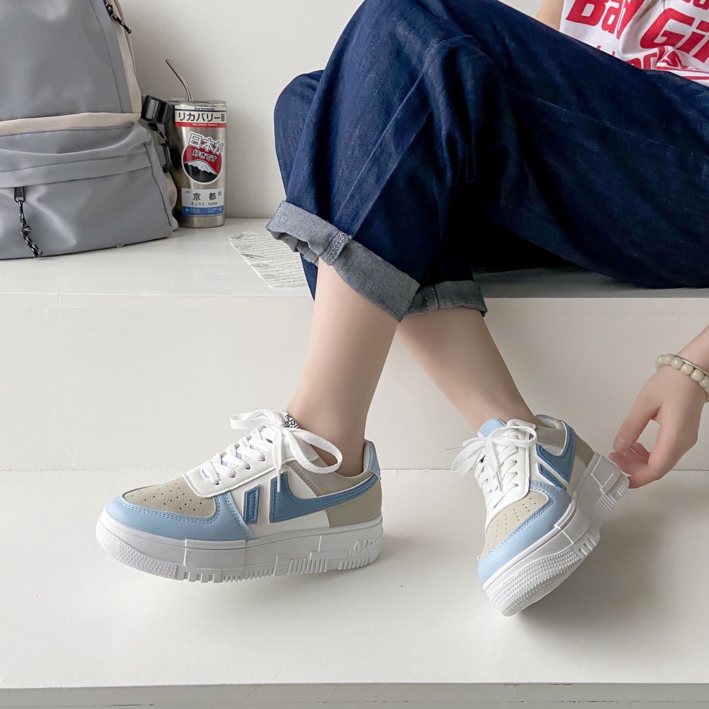 [GROSIR][COD] SEVEN_DAY SEPATU SNEAKERS WANITA KOREA IMPORT SPORT SHOES BIRU FQ-39