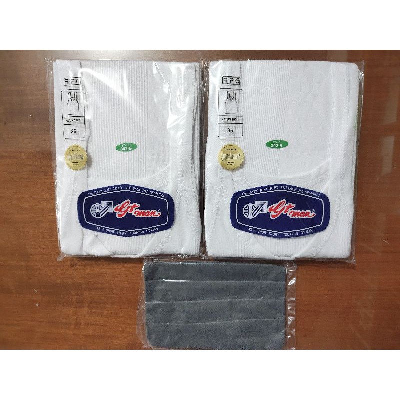 SINGLET GT MAN SALUR PROMO 1 PCS + 1 PCS MASKER BAGUS ART 302 B