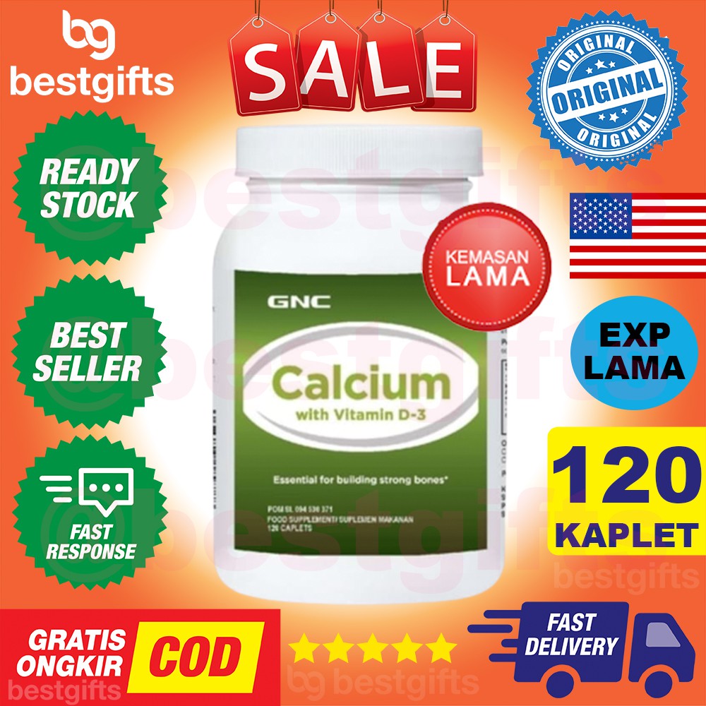 GNC CALCIUM 600 MG WITH VITAMIN D3 400 IU KALSIUM VIT D 400IU TULANG GIGI SARAF OTOT 120 KAPLET