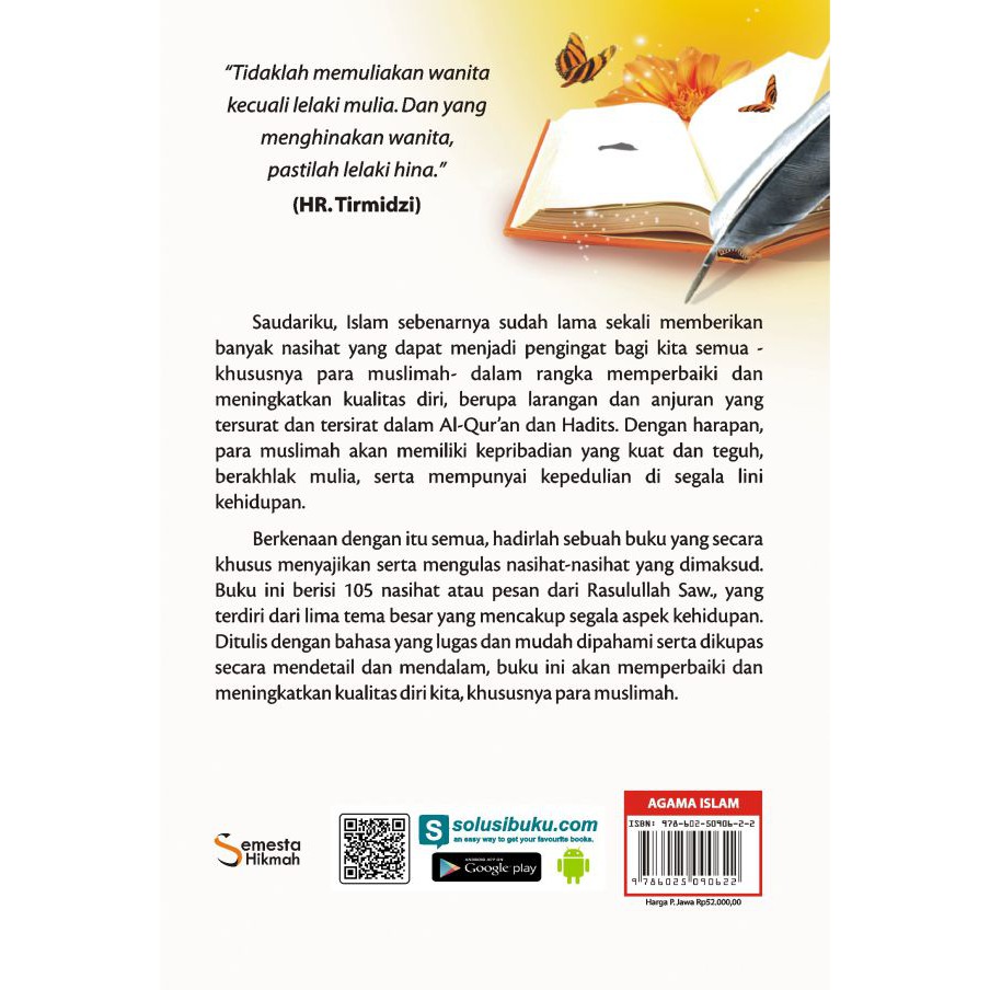 Buku Muslimah : 105 Wasiat Nabi Saw. untuk Muslimah; Panduan Muslimah Hidup Islami Best Seller-1