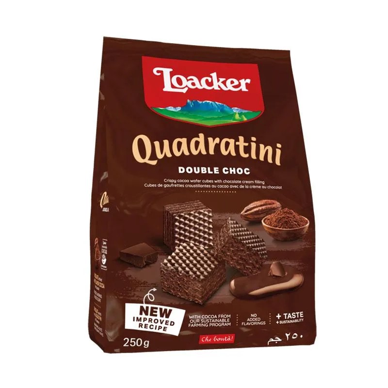 Biskuit Loacker Double Choc Chocolate 250 Gram