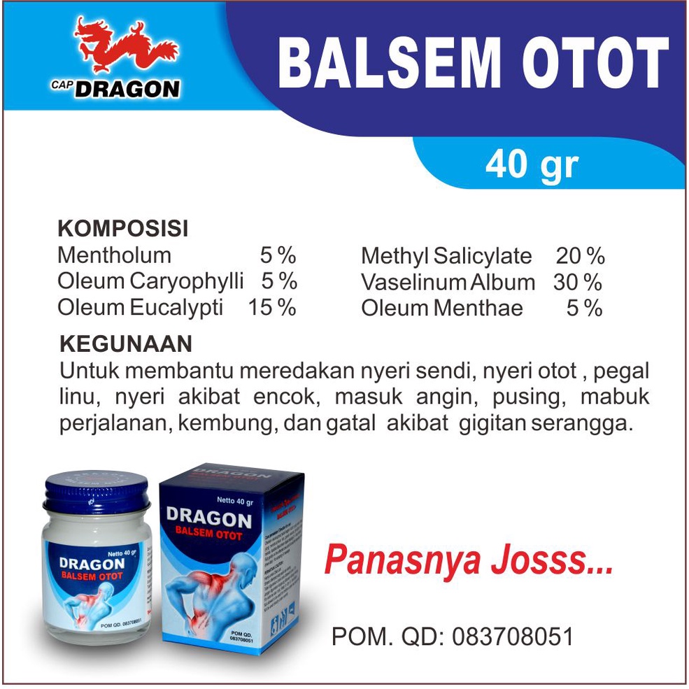 Cap Dragon Balsem Otot / Balsem panas Otot