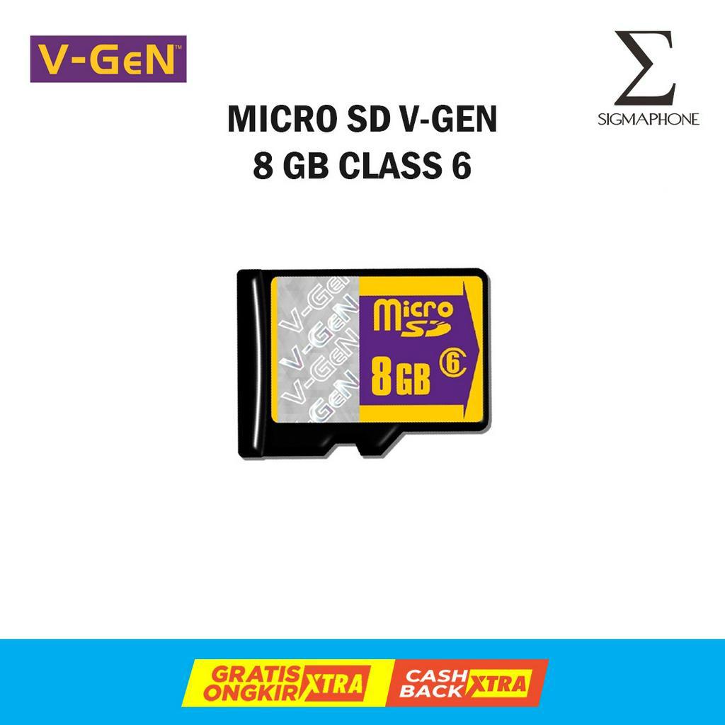 MEMORY V GEN 8GB CLASS 6 MEMORI V-GEN 8GB CLASS 6 MICRO SD MMC SDHC ORIGINAL MEMORI HP