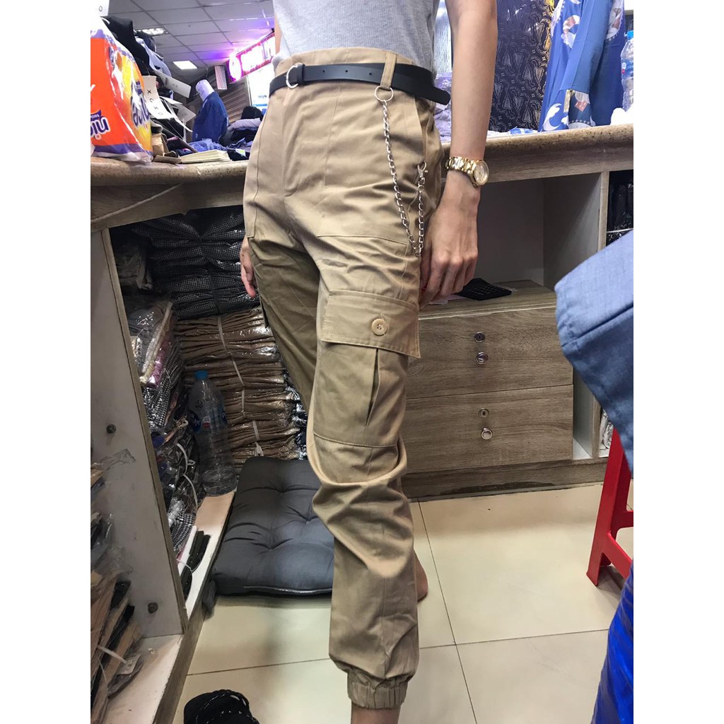 HOPYLOVY Celana Wanita Jogger Cargo | Joger Kargo Atalea